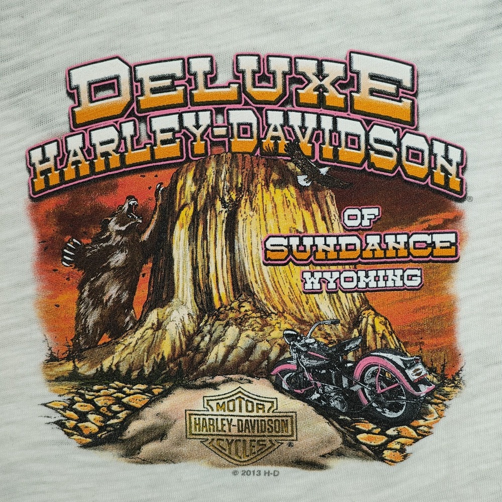 2015 Harley Davidson Motorcycle Womens Tank Top XL‎ White w/Purple Foil Accents - Picture 8 of 10